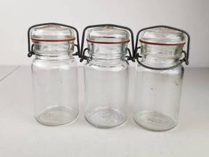 lot 176 image: Set of 3 Glass K Canning Jars