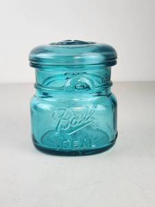 lot 178 image: Vintage 12 Pint Ball Ideal Mason Jar Bicentennial Eagle Teal w Lid