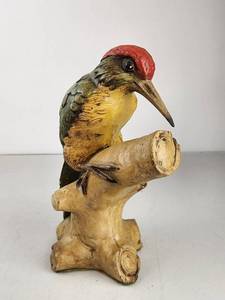 lot 189 image: Vintage Hand-Painted Woodpecker on Branch Figurine