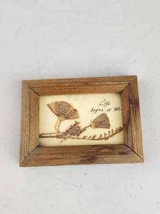 lot 196 image: Vintage Life Begins at 40 Pressed Flower Framed Art