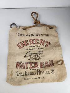 lot 204 image: Desert Brand Camping Water Bag Ames Harris Neville Co. San Francisco