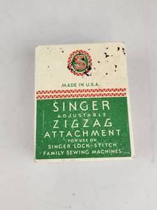 lot 221 image: Vintage Singer 221 Low Bar ZigZag Attachment w Manual