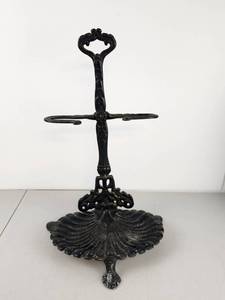 lot 30 image: Ornamental Stand with Shell Base and Heart-Shaped Handle