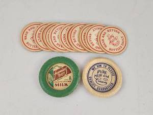 lot 325 image: Vintage Milk Bottle Caps Lot Pure Fresh Milk and Sunnybest