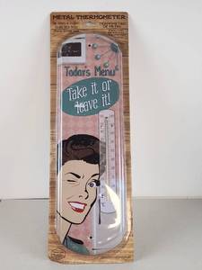 lot 332 image: Metal Thermometer Take it or Leave it Indoor Outdoor