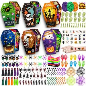 lot 38963 image: 269Pcs Halloween Party Favors Bulk, Halloween Party Supplies, Goodie Bags Stuffers, Halloween-Themed Toys for Trick or Treat Classroom Prizes Gifts for Kids - Retail $22