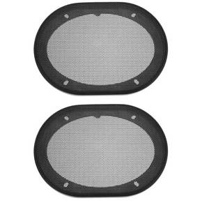 lot 38978 image: Speaker Grill Cover 5.94X8.27inch Mesh Decorative Square Subwoofer Guard Protector Black 2pcs - Retail $24