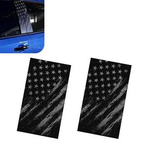 lot 38981 image: B Pillar Sticker, American Flag Truck Decal, B-Pillar Protection Film, Universal for Car Door Window Pillar, 2PCS (Black) - Retail $6