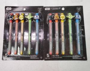 lot 39008 image: Star Wars Yoobi 5 pack Gel Pens, 2 Pack - Retail $15