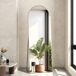 NEUWEABY Full Length Mirror, 56"x16" Arch Floor Mirror with Stand, Gold Arched Full Body Standing or Leaning Mirror for Bedroom, Living Room