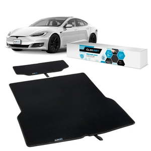lot 23 image: CLIM ART Cargo Liner for Tesla Model S 2016-2020 Custom Fit Trunk Mat  with Honeycomb Dirtproof & Waterproof Technology - All-Climate  Heavy Duty  Anti-Slip Cargo Liner  Luggage - FL01112218 - Retail $80