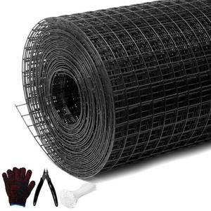 lot 30 image: Black Hardware Cloth 12inx48inx100ft, Chicken Wire Fencing, 19Gauge, Vinyl PVC Coated Mesh, Welded Wire mesh, Perfect for Gopher Wire, Rodent Mesh, Tree Guard, Chicken Coop, with Tools - Retail $77