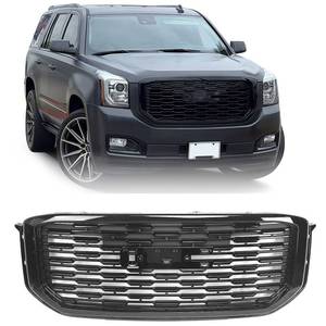 lot 32 image: FIONE Front Bumper Grille Grill Compatible with GMC YukonYukon XL 2015-2020 Replacement Glossy Black Denali Style GM1200702 84119634 84722260 - Retail $190
