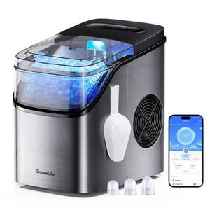lot 39 image: GoveeLife Smart Ice Maker, 9 Ice Cubes in 6 Mins 3 Sizes, 26lbsDay, Silver - Retail $133
