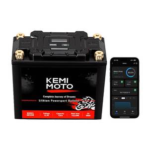 lot 43 image: KEMIMOTO Lithium Motorcycle Battery YTX20L-BSYTX20HL, Wireless LiFePO4 Lithium Battery 12V 12Ah, Powersports Battery with Smart APP & LCD, Winter Sleep Moto Mode Compatible with Motorcycle PWC UTV - Retail $230