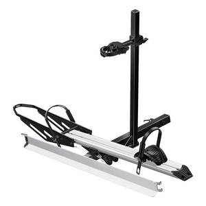 lot 72 image: Young Hitch Mount Single Bike Rack with Ramp, 100 lbs Capacity - Retail $207