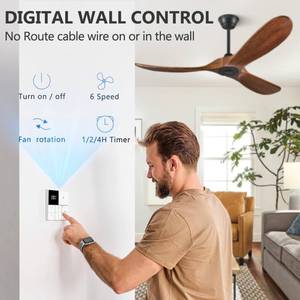 lot 79 image: Eliora Ceiling Fan without Light, 52 Wood Ceiling Fan no Light with Remote Wall - Retail $0