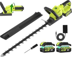 lot 83 image: 20V 22-Inch Hedge Trimmer Cordless with 2x5.0Ah Battery & Charger - Retail $57
