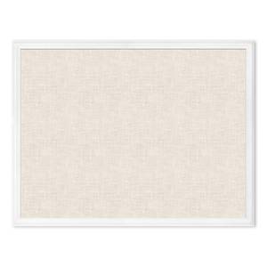 lot 86 image: U Brands Farmhouse Linen Bulletin Board, 40 x 30, White Wood Style Frame, Industrial Grade Pinning Surface - Retail $62
