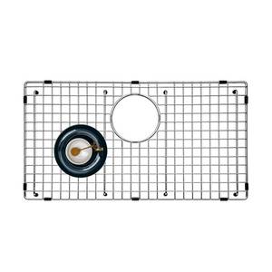 lot 997 image: KINKIB Stainless Kitchen Sink Protector - 29 x 15 with Rear Drain - Retail $65