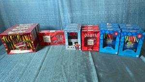 lot 2046 image: Assorted Candy Canes Lot Skittles Kool-Aid Jolly Rancher Peppermint