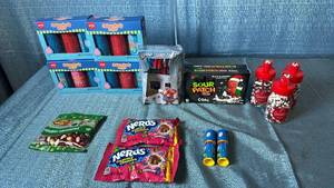 lot 2064 image: Candy and Holiday Decor Lot - Cotton Candy, Sour Patch, Nerds, Kool-Aid, Candles
