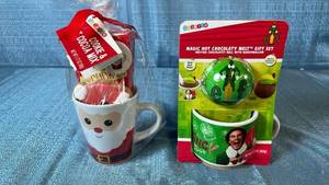 lot 2077 image: Galerie 2-Piece Holiday Hot Cocoa Gift Set Mug Cookie Mix Chocolate Melt
