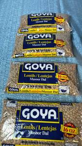 lot 2079 image: Goya Lentils Masoor Dal 16 oz 4-Pack and Velveeta Shells & Cheese 4-Pack Lot
