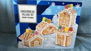 lot 2090 image: Lot of 11 Gingerbread Village Kit Ready to Build Makes 4 Mini Houses 25 oz