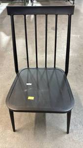lot 2142 image: Threshold Black Stacking Patio Dining Chair 34.1 H x 20 W x 23.25 D