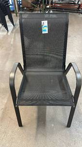 lot 2144 image: Room Essentials Sling Stacking Patio Chair 38 in H x 22 in W x 27 in D