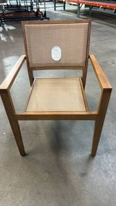 lot 2148 image: Threshold Studio McGee Stacking Patio Chair Wood 32.5 in H x 23 in W x 23.5 in D