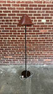 lot 2152 image: Floor Lamp with Leather Shade.