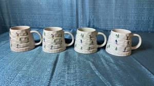 lot 2155 image: Festive Voice Ceramic Mug 12.8 fl oz 380 ml Skiing Design Set of 4