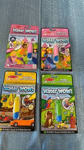 lot 3034 image: Melissa & Doug Water WOW On the Go 4-Pack Water-Reveal Pads Fairy Tale Vehicles Animal