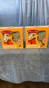 lot 3055 image: Melissa & Doug Animal Matching Wooden Play Set 2 Lot of 2