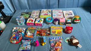 lot 3058 image: Lot of Childrens Toys Stickers Books Squishy Figures Mixed Brands