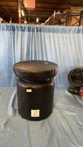 lot 3077 image: Wooden Stump Patio Accent Table Black - Threshold