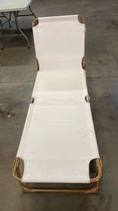 lot 3087 image: Threshold Folding Beach Lounger Steel Frame 33in H x 23.5in W x 74.75in D