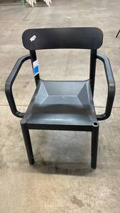 lot 3107 image: Elba Outdoor Patio Stack Dining Chair Black - Room Essentials