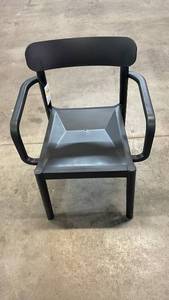 lot 3108 image: Elba Outdoor Patio Stack Dining Chair Black - Room Essentials