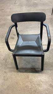 lot 3109 image: Elba Outdoor Patio Stack Dining Chair Black - Room Essentials