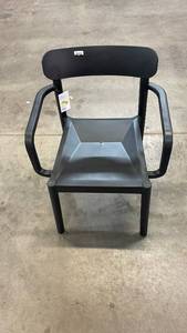 lot 3111 image: Elba Outdoor Patio Stack Dining Chair Black - Room Essentials