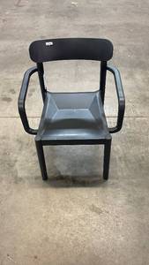 lot 3112 image: Elba Outdoor Patio Stack Dining Chair Black - Room Essentials