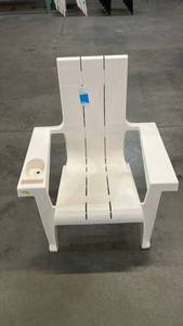 lot 3113 image: Resin Stackable Adirondack Chair Cream - Room Essentials