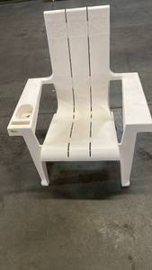 lot 3114 image: Resin Stackable Adirondack Chair Cream - Room Essentials