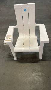 lot 3117 image: Resin Stackable Adirondack Chair Cream - Room Essentials