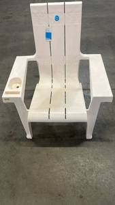 lot 3119 image: Resin Stackable Adirondack Chair Cream - Room Essentials