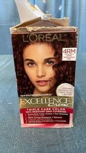 lot 3129 image: LOreal Paris Excellence Triple Protection Permanent Hair Color - 4RM Dark Mahogany Red - 1 kit