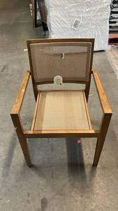 lot 8000 image: Wood Armchair with Woven Seat and Back